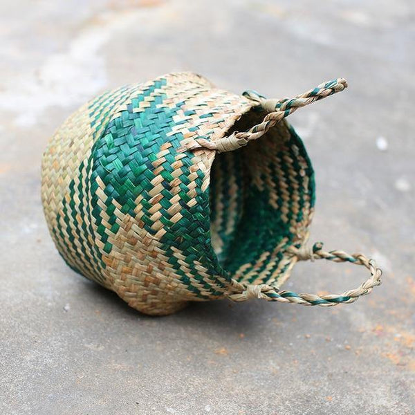 seagrass plant baskets green