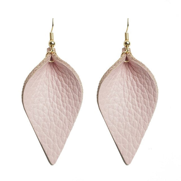 leather earrings pink