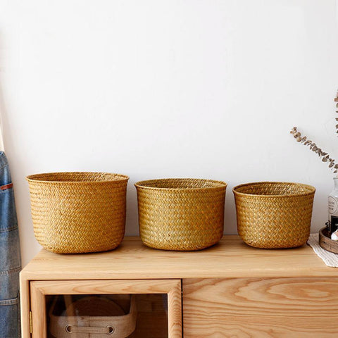 nordic style hand-woven storage baskets