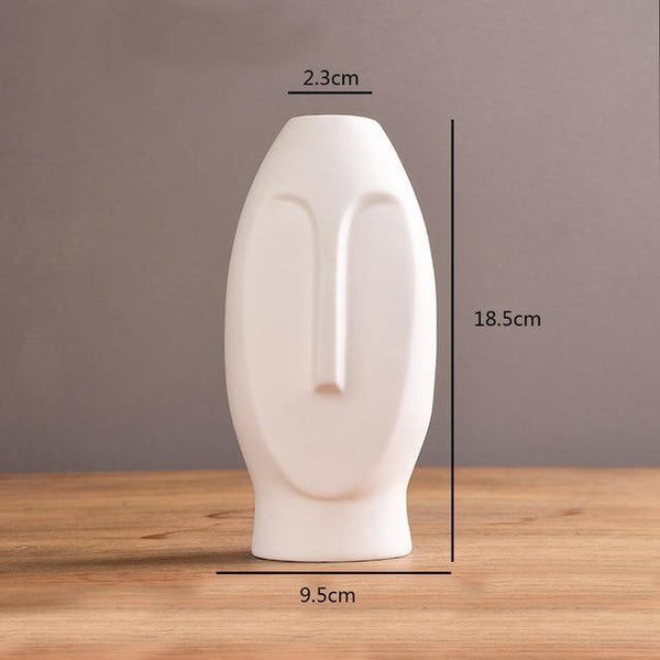 abstract face vase meduim white