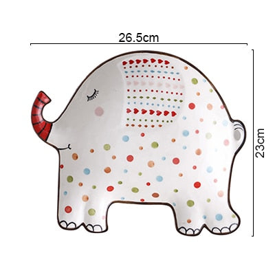 creative cartoon shaped plates elephant