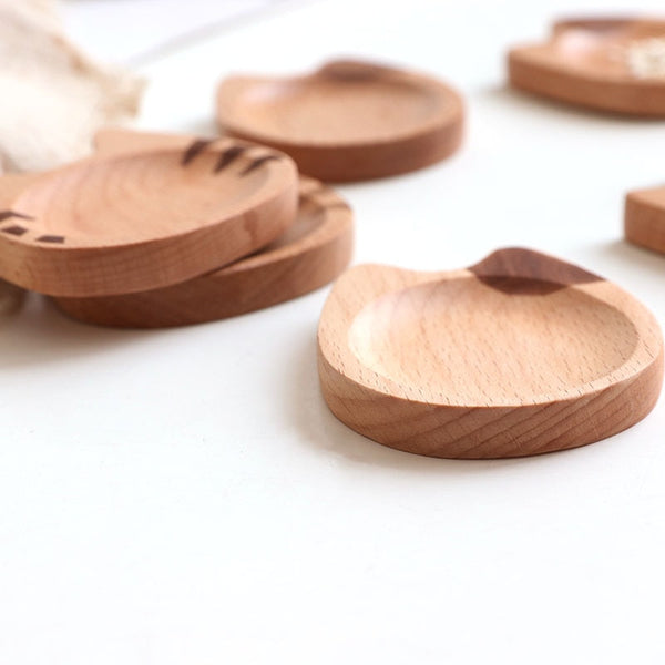 small wooden plates