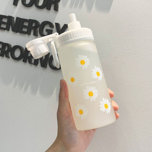 500ml kawaii glass tumbler with straw and rope 500ml / without rope