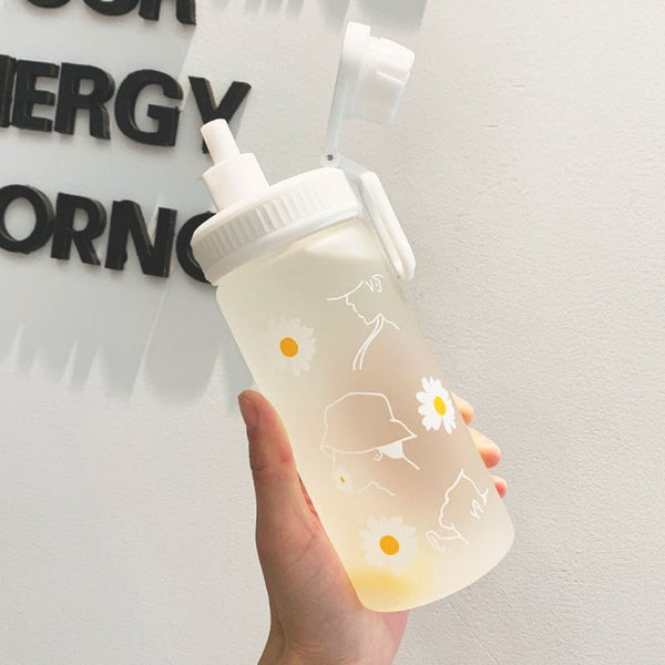 500ml kawaii glass tumbler with straw and rope 500ml / without rope 2