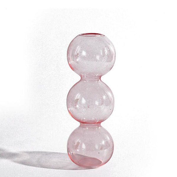 elegant retro glass vase 1- pink