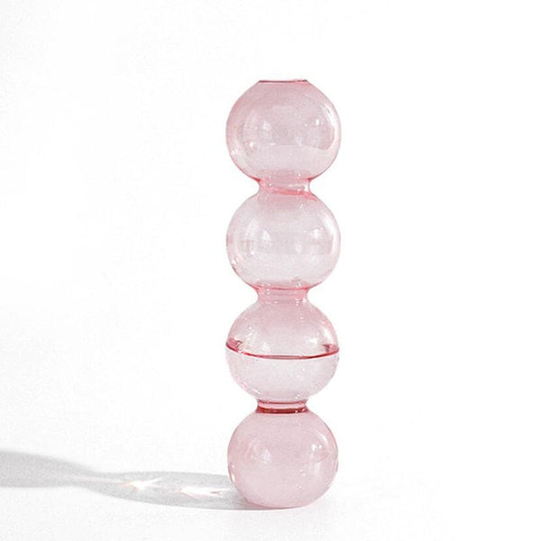 elegant retro glass vase 2- pink