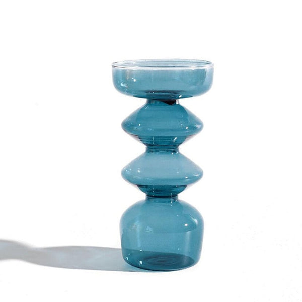 elegant retro glass vase 3- blue