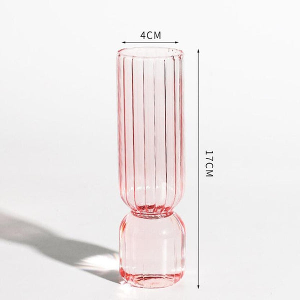 elegant retro glass vase 5- pink