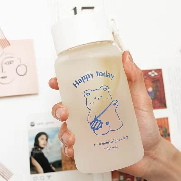 500ml  kawaii eco friendly glass tumbler 500ml / d