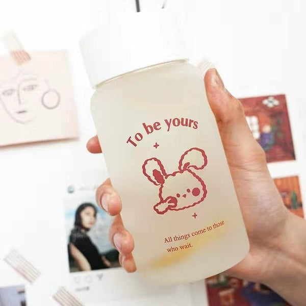 500ml  kawaii eco friendly glass tumbler 500ml / f