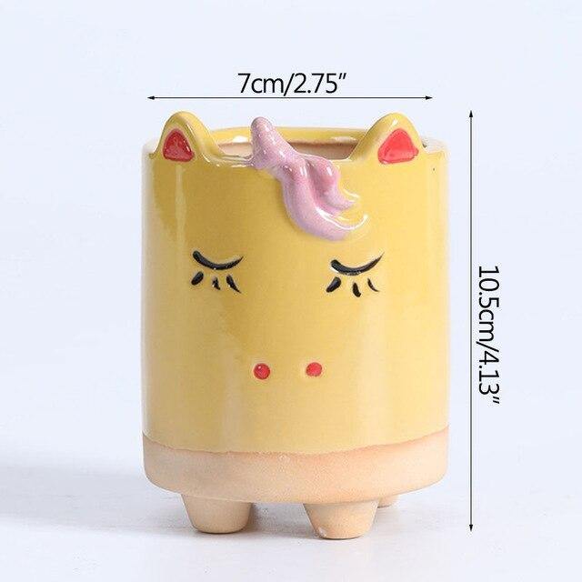 succulent unicorn planter Ceramic animal planters