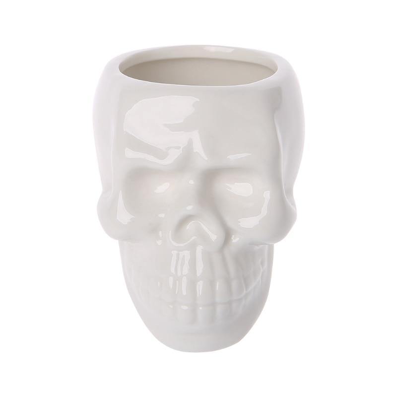 white skull planter