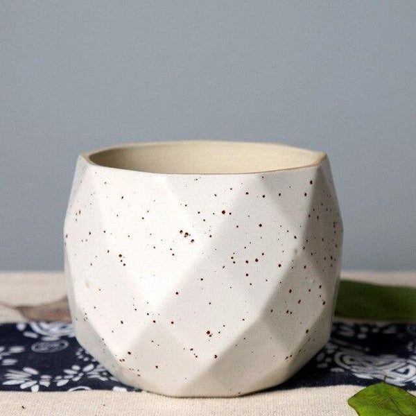 small ceramic plant pots white