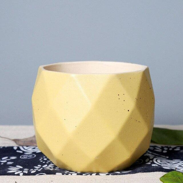 small ceramic plant pots yellow