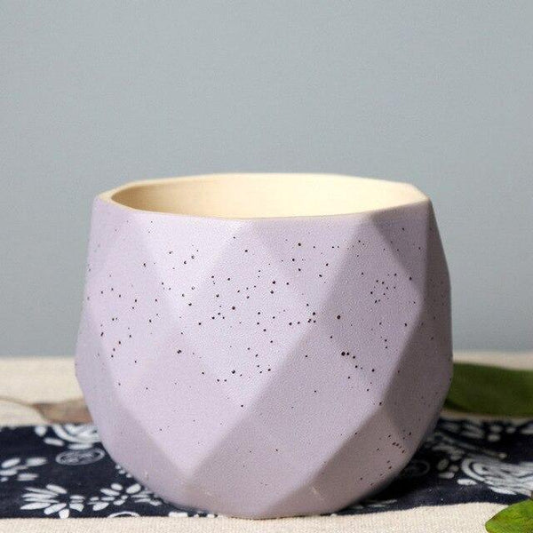 small ceramic plant pots purple