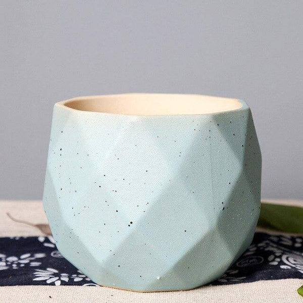 small ceramic plant pots blue