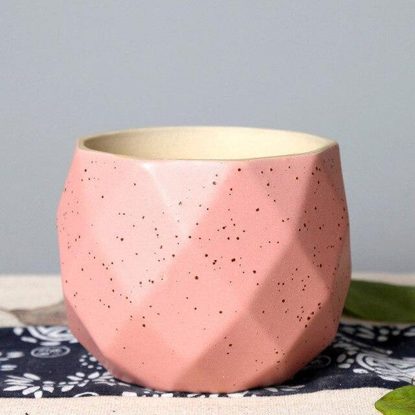 small ceramic plant pots pink