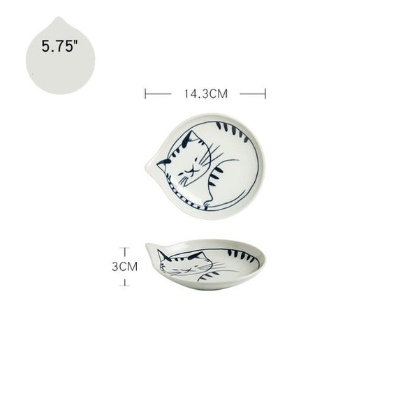 japanese style ceramic teardrop dishes plates 5.75 b