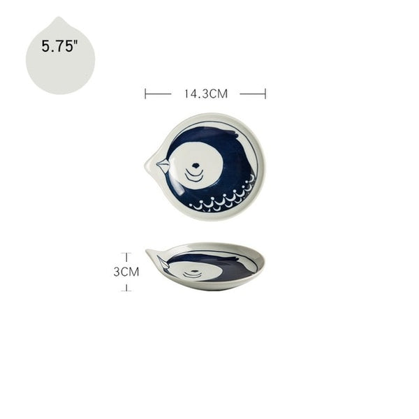 japanese style ceramic teardrop dishes plates 5.75d