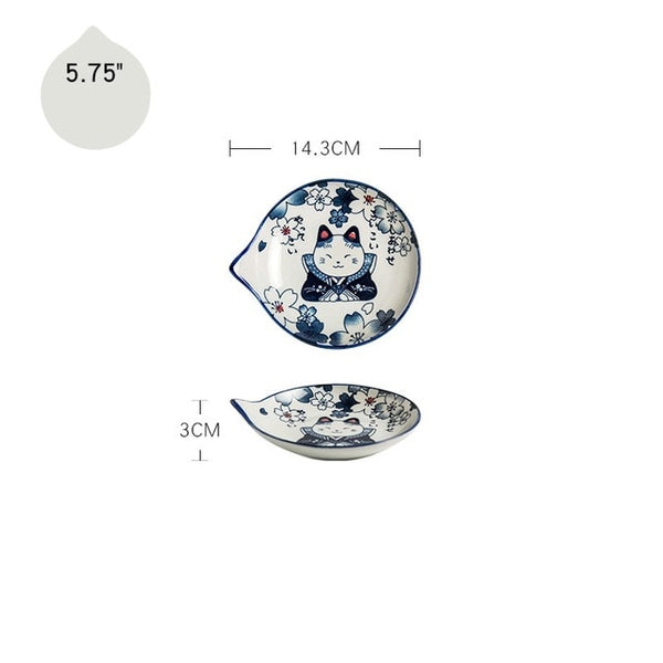 japanese style ceramic teardrop dishes plates 5.75 k