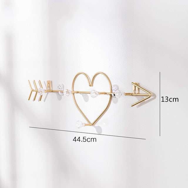 metal golden hook wall  golden-heart 1