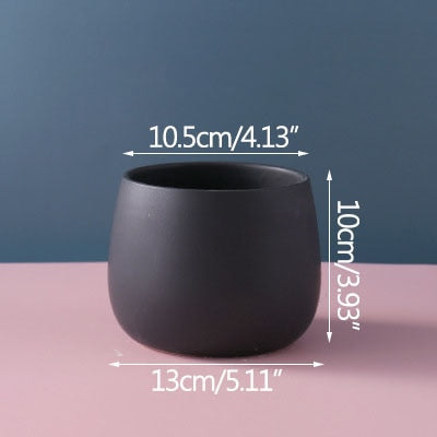 ceramic plant pots black