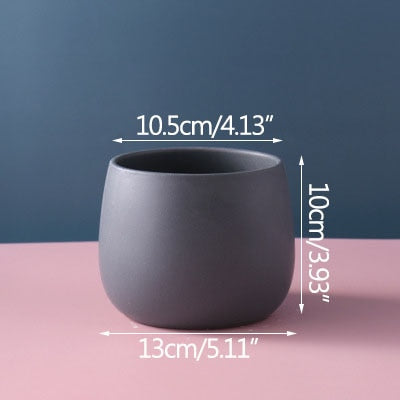 ceramic plant pots dark grey