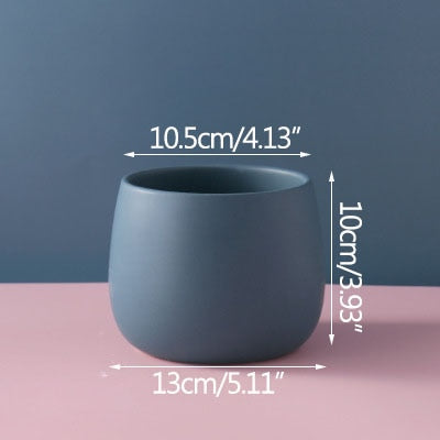 ceramic plant pots dark blue