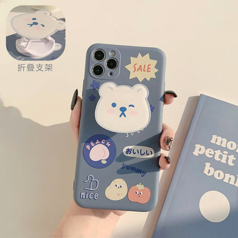 iphone case with cute bear holder