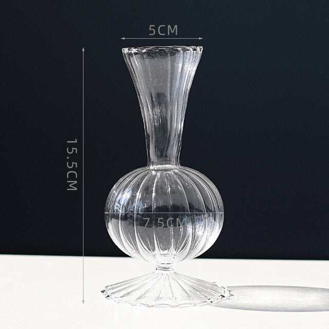 vintage glass vases transparent 15.5cm