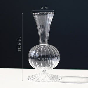 vintage glass vases transparent 15.5cm