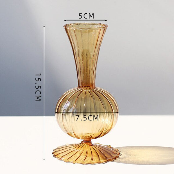 vintage glass vases amber 15.5cm