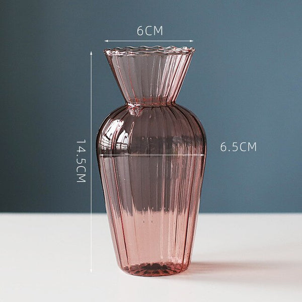 vintage glass vases rose pink 14.5cm