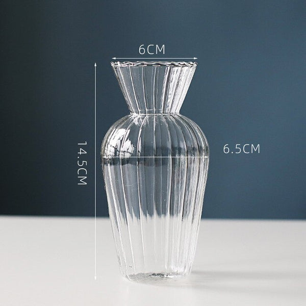 vintage glass vases transparent 14.5cm