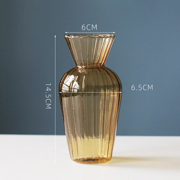 vintage glass vases amber 14.5cm
