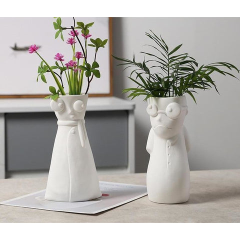 cute cat ceramic flower vase