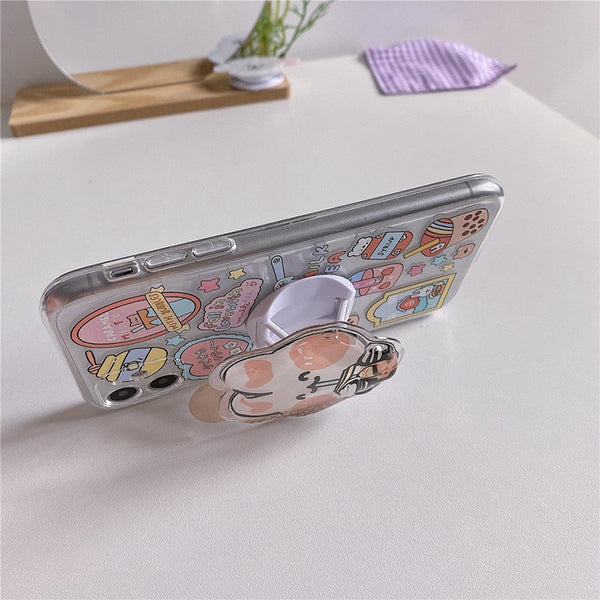 iphone case with cute korean inspired quicksand rabbit