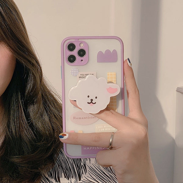 iphone case with cute korean sheep holder