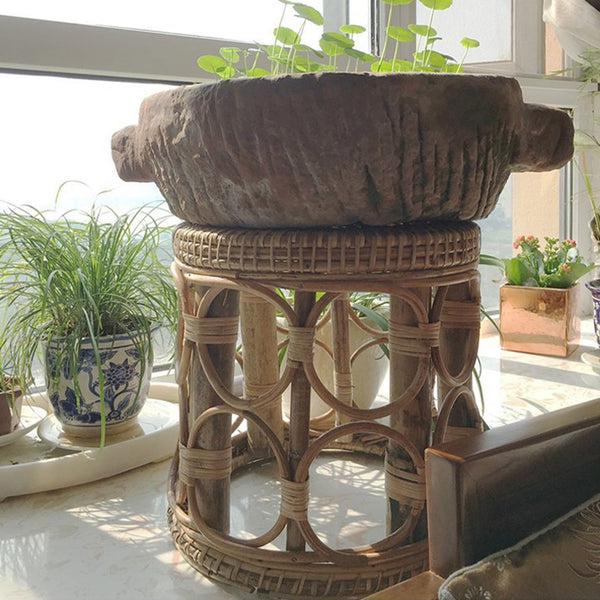 rattan plant stand