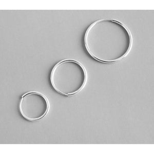 925 Sterling Silver Thin Circle Hoop Earrings % | The product_vendor%