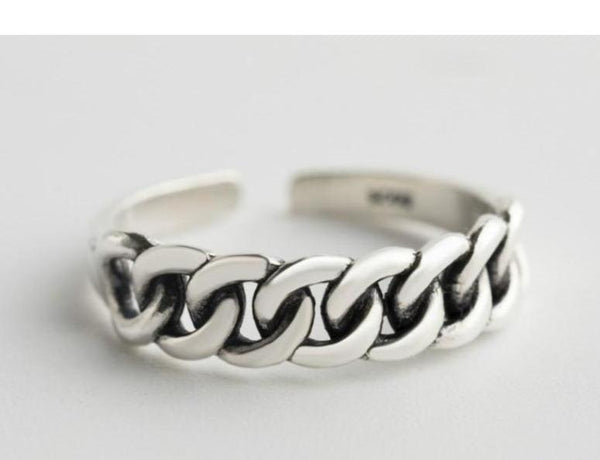 925 sterling silver cuban link ring
