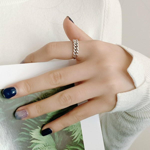 925 sterling silver cuban link ring