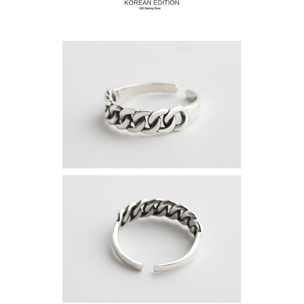 925 sterling silver cuban link ring