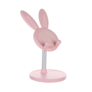 cute desk mobile phone holder rabbit pink