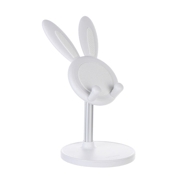 cute desk mobile phone holder rabbit white