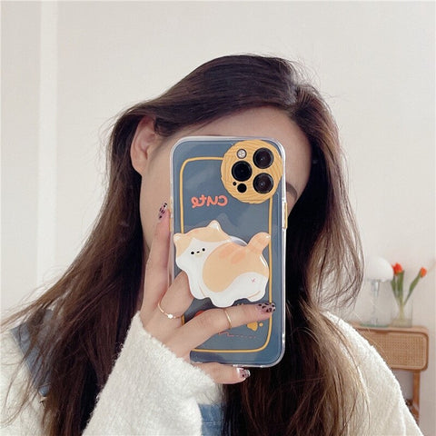 iphone case with cute cat holder