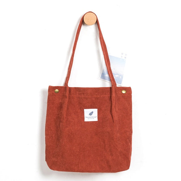 foldable corduroy shopping bag f2073t