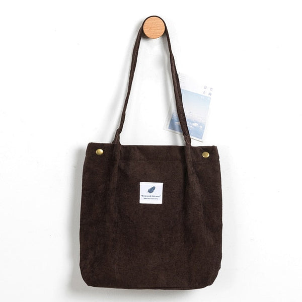 foldable corduroy shopping bag f2073p