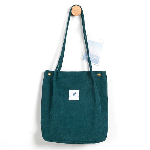 foldable corduroy shopping bag f2073h