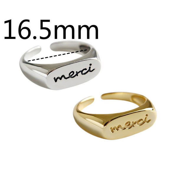 925 sterling silver merci rings